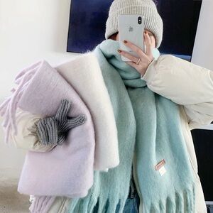 Elegant oversized Pastel mohair Scarf Set